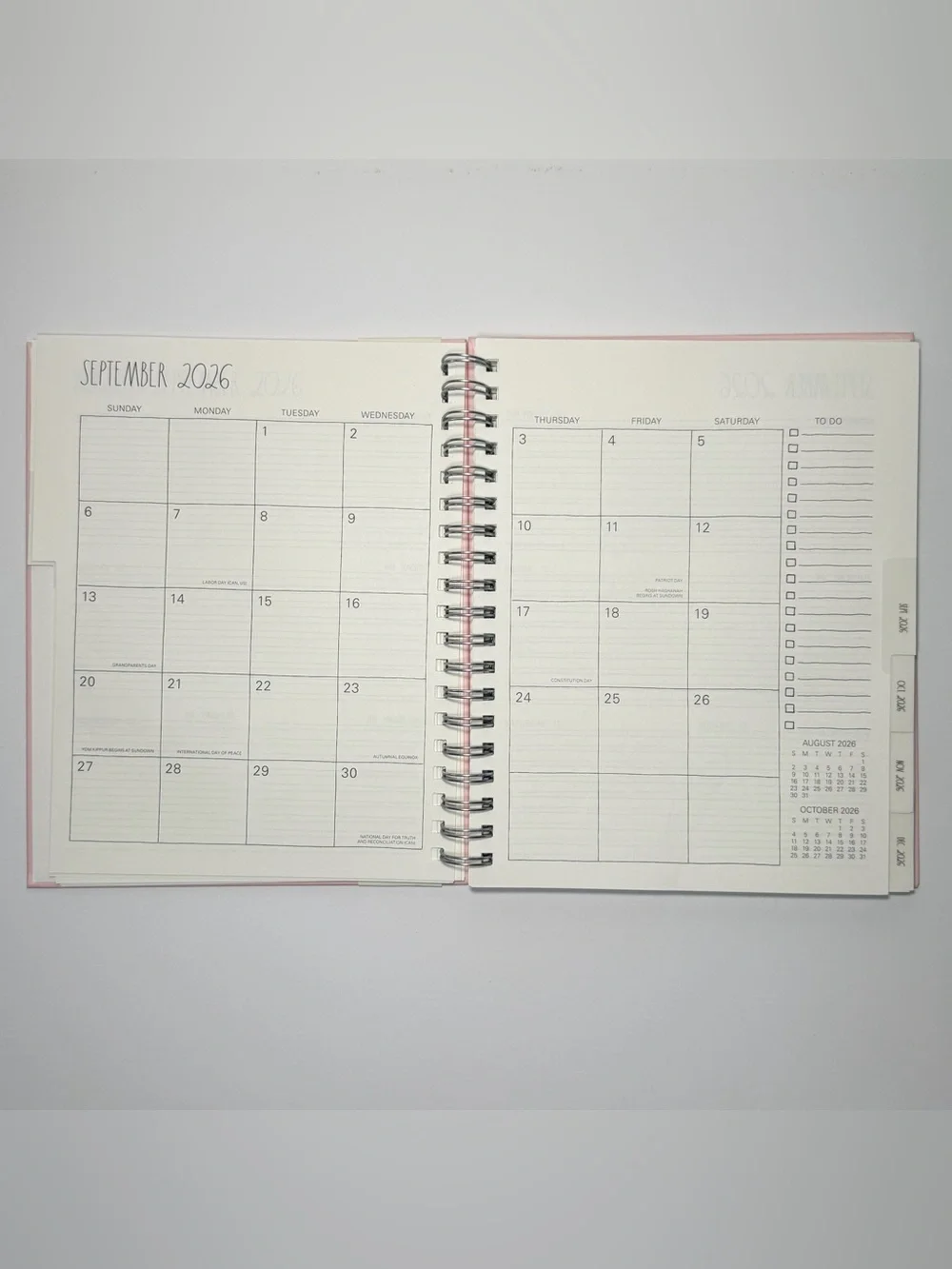 Rae Dunn 2026-2027 Large Size 17-month Planner MAKE IT HAPPEN (White/Pink)